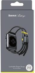 Produktbild Baseus iWatch Strap Lets go Lockable Rope for 3,4,5 series, 38 mm / 40 mm Gray/Yellow (LBAPWA4-AGY) (PC, Baumwollgurt, Aluminiumlegierung)