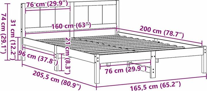 Image du produit vidaXL Bettgestell (160 x 200 cm)