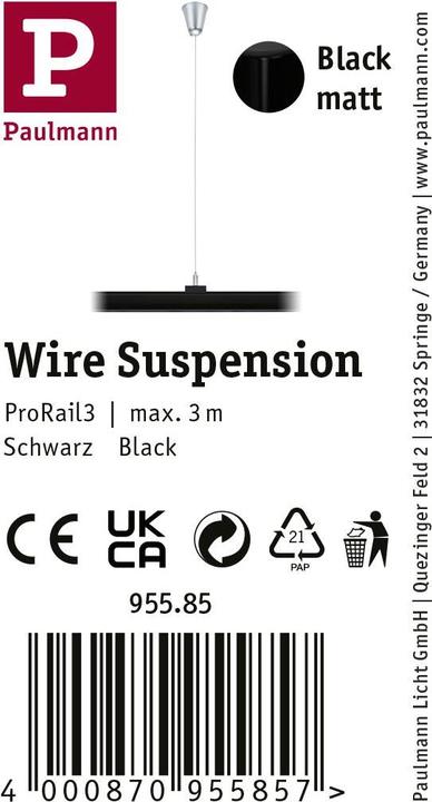 Image du produit Paulmann ProRail3 Suspension de rail