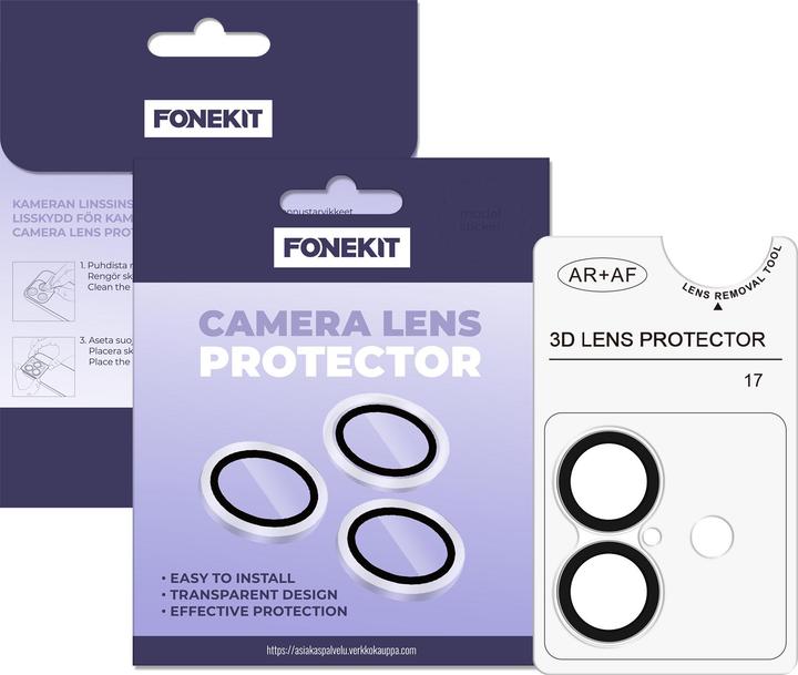 Produktbild FoneKit Camera lens protector for iPhone 17, transparent (1 Stk., Apple iPhone 17)