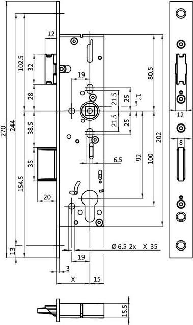 Produktbild BKS G-U Panikschloss B-18200 Panikfunktion B EN179/1125