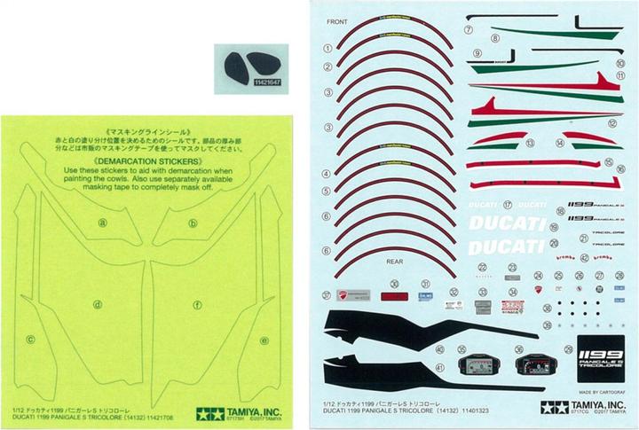 Actual product image Tamiya Motorcycle model 1:12 Ducati 1199 Panigale S Tricolore