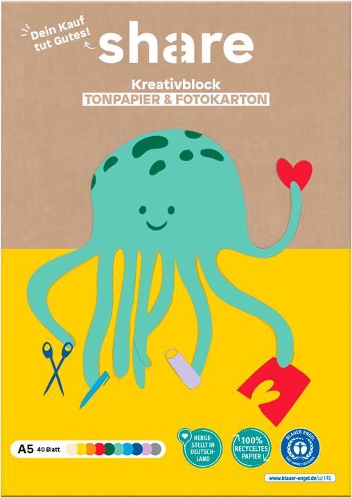 Image du produit Share Bloc de bricolage créatif A5, 40 feuilles (120 g/m², 40x)