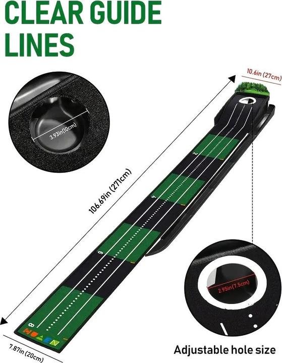 Immagine prodotto Huaen Golf Putting Matte mit Auto Return 2,4 m