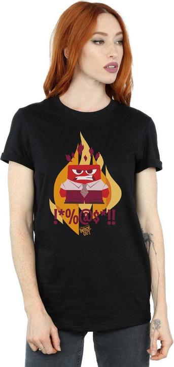Actual product image Disney Womens/Ladies Inside Out Fired Up Cotton Boyfriend T-Shirt (M)