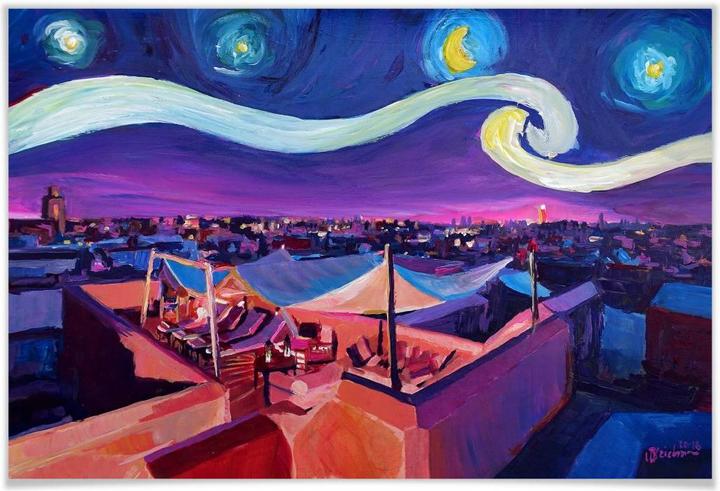 Produktbild Trenddeko Bleichner - Marrakesch bei Nacht (100 x 70 cm)