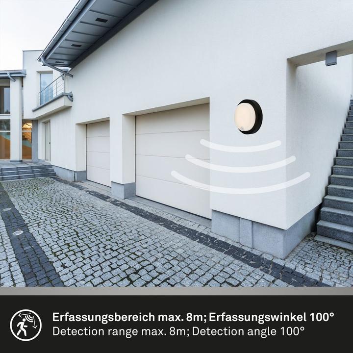 Produktbild Briloner Akku LED Aussenwandleuchte,Sensor,schwarz,LED/4W (700 lm, IP44)