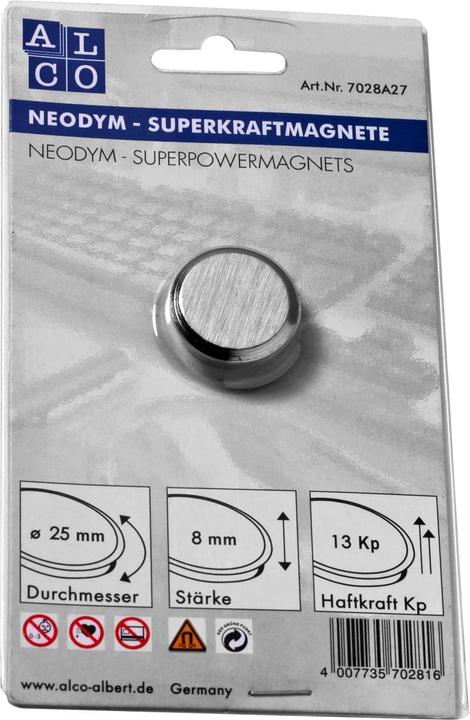 Immagine prodotto Alco Magnete Superpower, argento spazzolato 25 mm (1 x)
