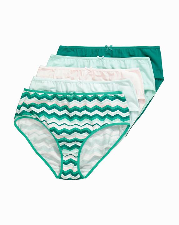 Produktbild Ulla Popken Midislips, 5er-Pack, Zackenmuster/ einfarbig (60, 5er Pack)