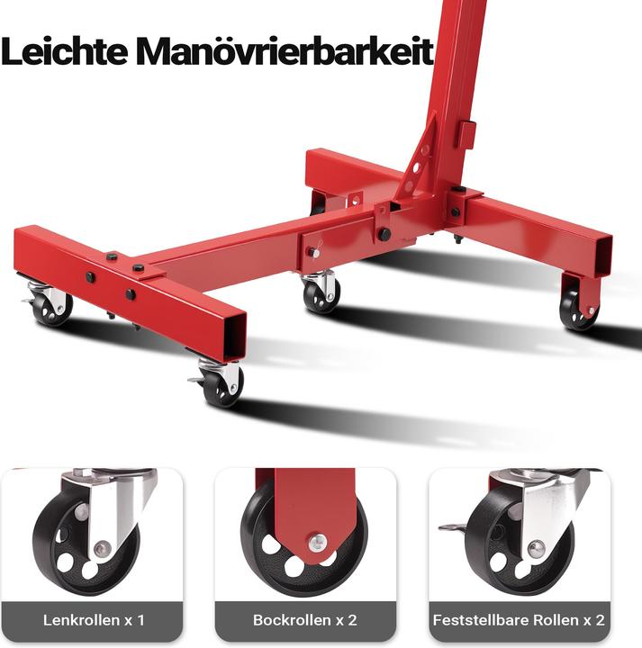 Image du produit Wiltec Motorständer bis 680kg Motorheber Lenkrollen Getriebeheber Motorhalterung