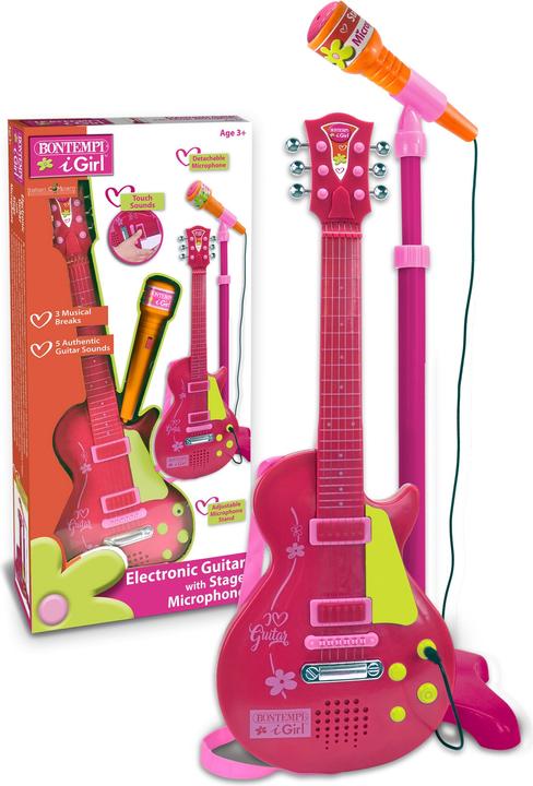 Image du produit Bontempi Guitare rock avec amplificateur de micro sur pied (Multilingue)