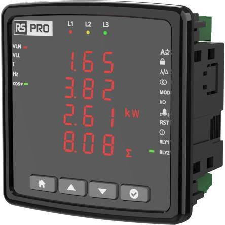 RS PRO, Misuratore energia, Einbaumessgerät für Cos Phi, Phase Current