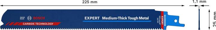 Produktbild Bosch Professional Zubehör EXPERT ‘Medium-Thick Tough Metal’ S 1155 HHM Säbelsägeblatt, 10 Stück