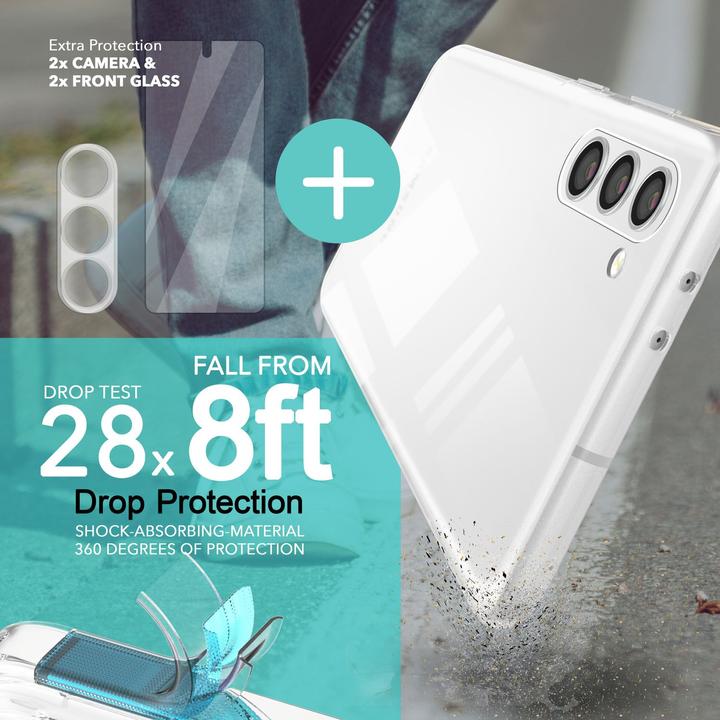 Actual product image Nalia Clear silicone case with 2x display & camera protection (Samsung Galaxy S23)