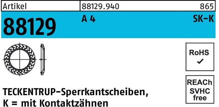 Teckentrup Rondelle de blocage R 88129 K 12x24,25x1,6 A 4