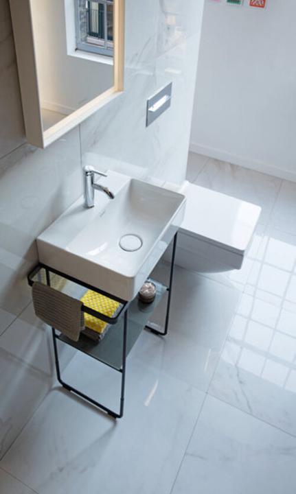 Produktbild Duravit Metallkonsole DURASQUARE bodenst höhenv. +50mm f HWB 073245 sw ma (51.5 x 33.5 x 79 cm)
