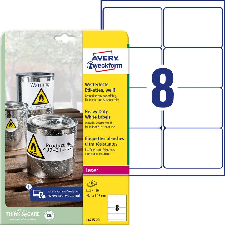 Actual product image Avery weatherproof labels