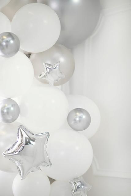 Produktbild Partydeco Rundballon Silber glänzend (1 x)