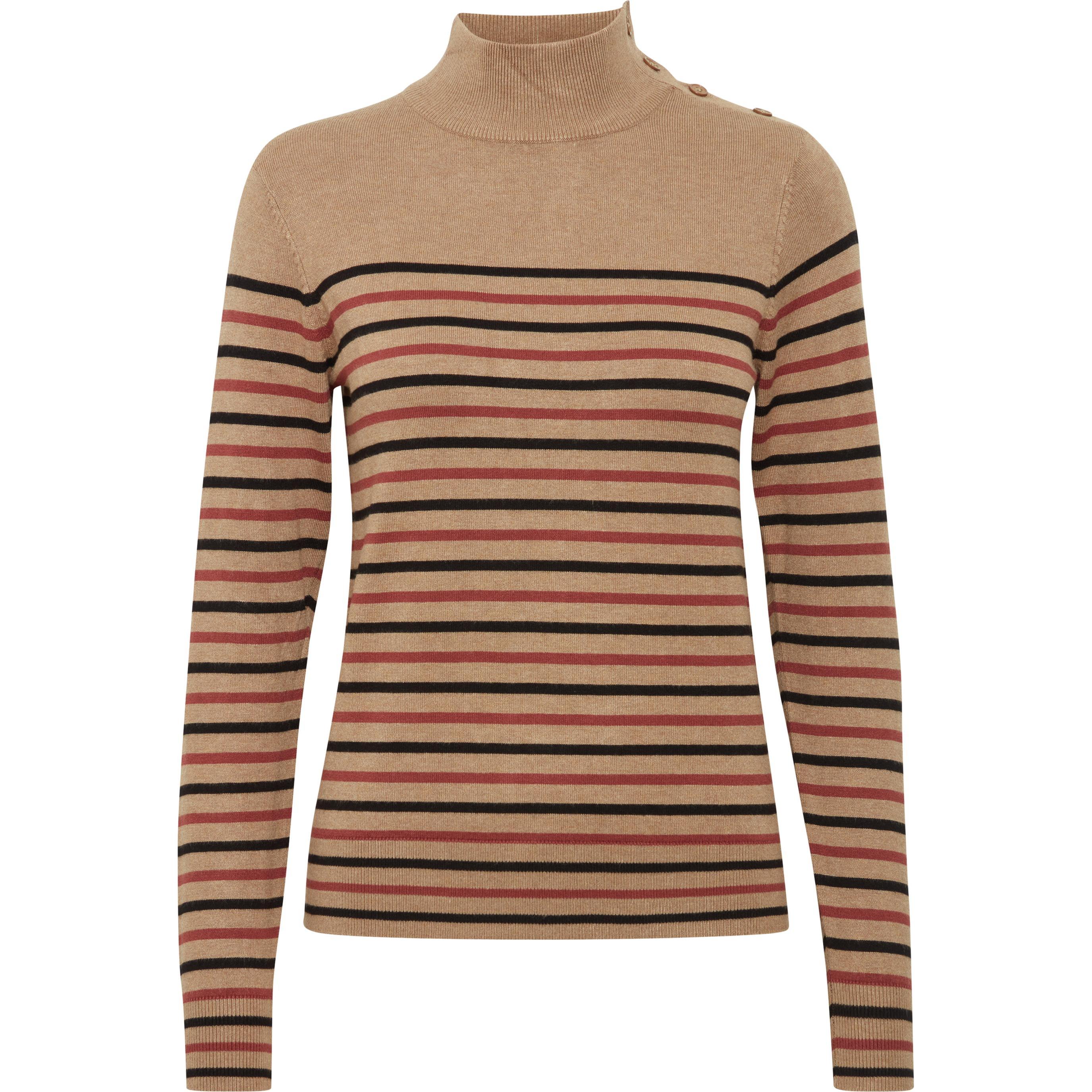 B.young, Damen, Pullover, pullover mit knopfleiste, damen mmorla 2, Braun, (XL)