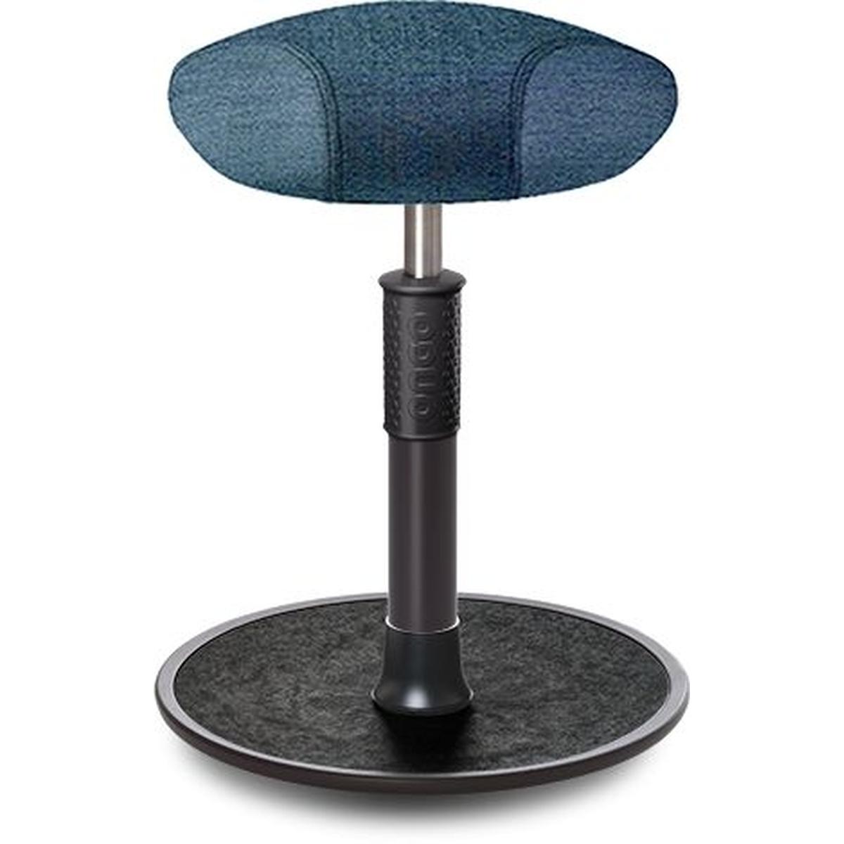 Ongo, Bürostuhl, Sitz- Stehhocker Free Regular Triangel Camira Rivet Ozeanblau schw. /schw.