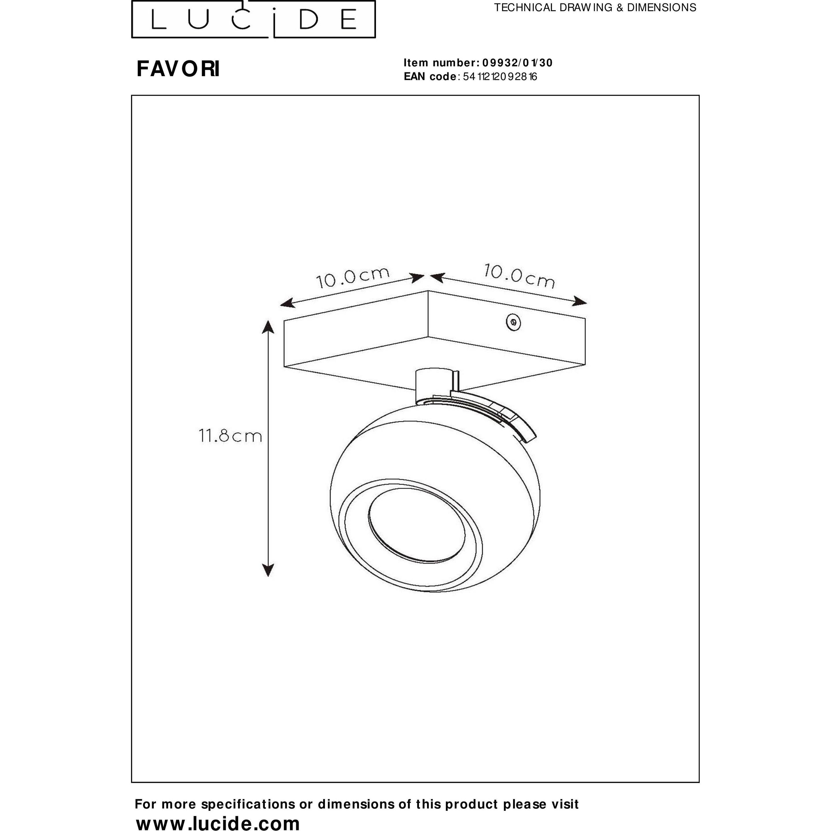 Thumbnail - Lucide, Wandleuchte + Deckenleuchte, Favori (GU10)