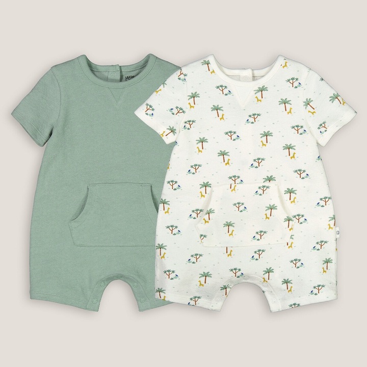 La Redoute Collections 2er-Pack kurze Baby-Overalls