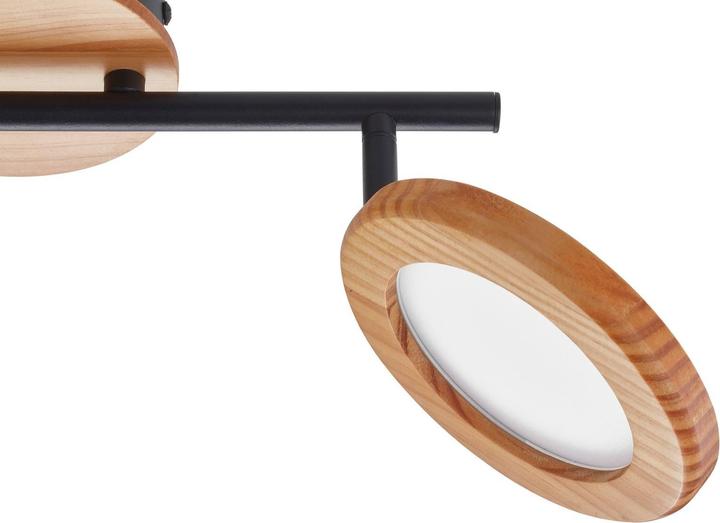 Actual product image Lindby Manel LED spotlight wood 2-light (560 lm)