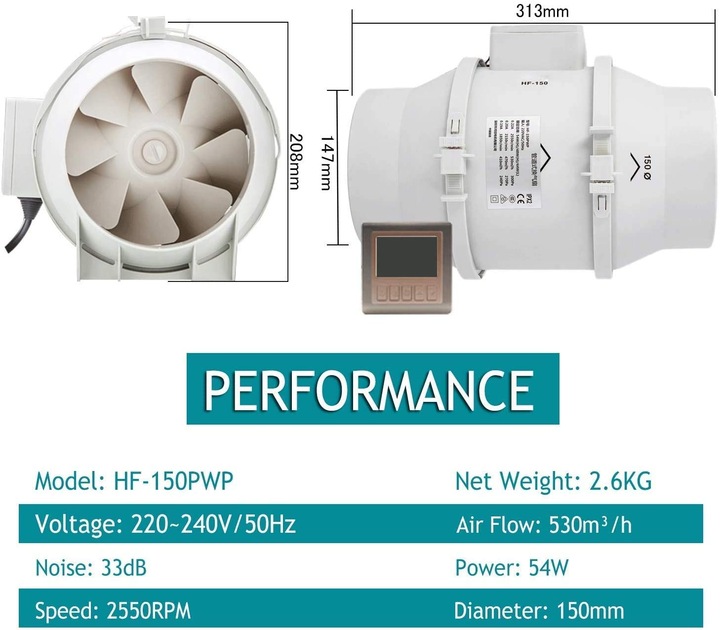 Produktbild HG Power Abluftventilator 150mm