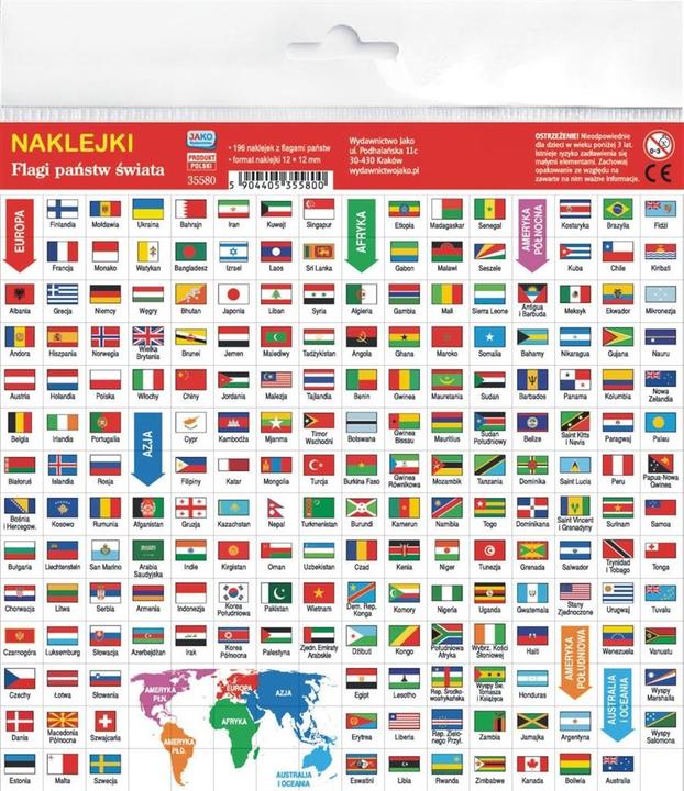 Image du produit Jako Aufkleber. Flaggen der Länder der Welt