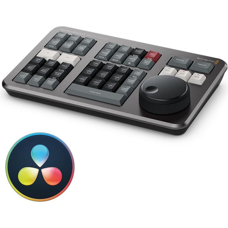 Blackmagic DaVinci Resolve Speed Editor (Eng. Int., Kabelgebunden), Tastatur, Schwarz, Weiss