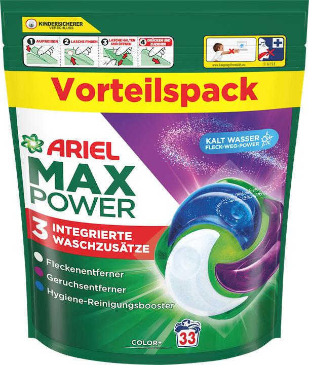 Ariel MaxPower Pods Color Waschmittelpods 33 WL (33 Washing cycles, PODs)