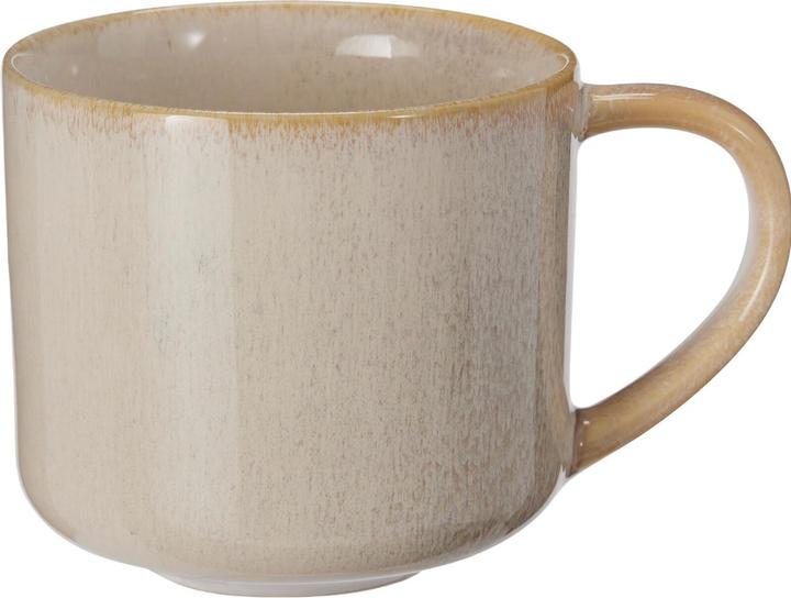 Actual product image Excellent Houseware Elegantes 4er-Set Steinzeug Becher 332ml - Hochwertiges Keramik Geschirr in Sandfarbe (332 ml, 4x)