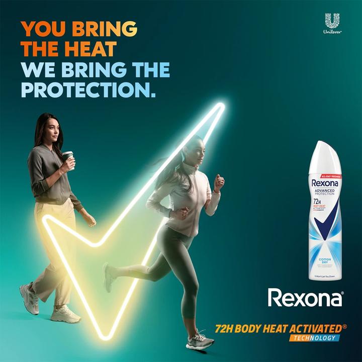 Actual product image Rexona Advanced Protection Cotton Dry Antiperspirant Spray 150ml (Spray, 150 ml)
