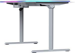 Actual product image Ultradesk Gaming-Tisch QUEST, 140x70cm, 72-120cm, grau-weiss