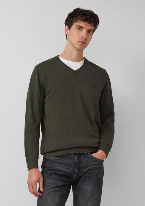 Image du produit s.Oliver Strickpullover Strickpullover mit Logo-Stickerei (L)