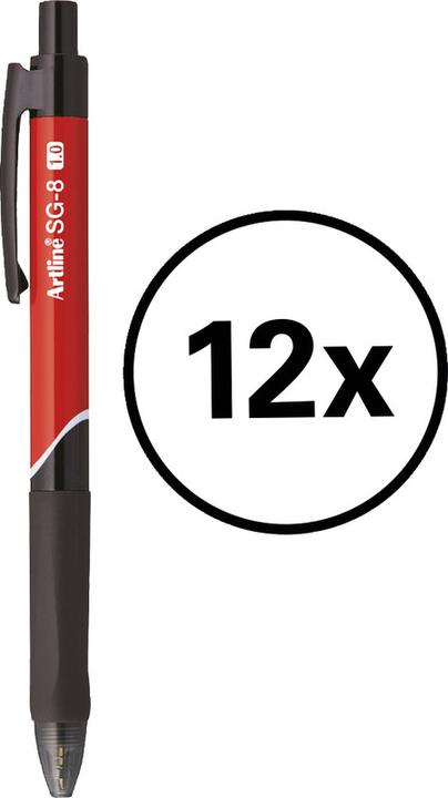 Artline Styo à bille SG-8 1.0 mm rouge (Red, 12x)