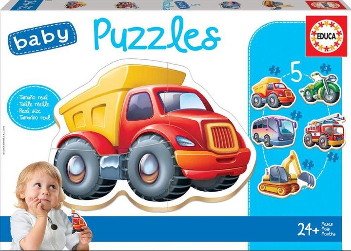 Immagine prodotto Educa Puzzle per bambini veicoli 2x2/2x3/4 pezzi (19 pezzi)