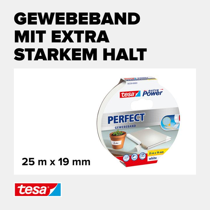 Actual product image tesa Fabric tape Extra Power W (19 mm)