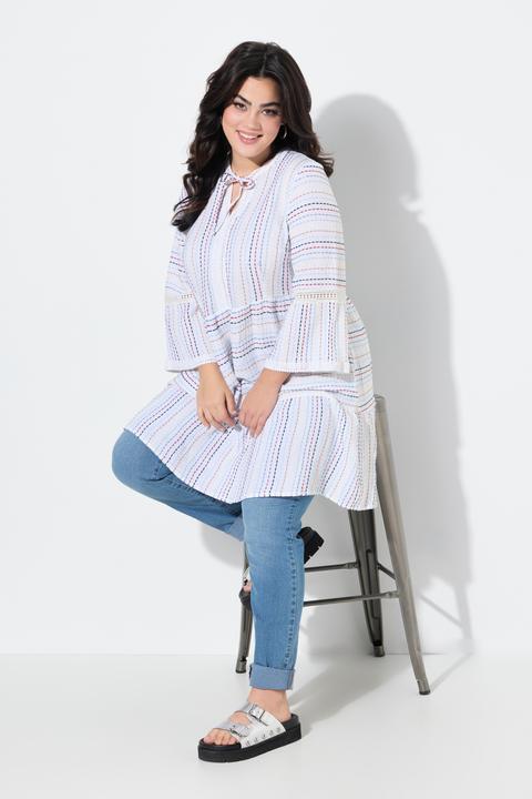 Produktbild Angel of Style Tunika, A-Linie, Musselin, Streifen, Volants (56)
