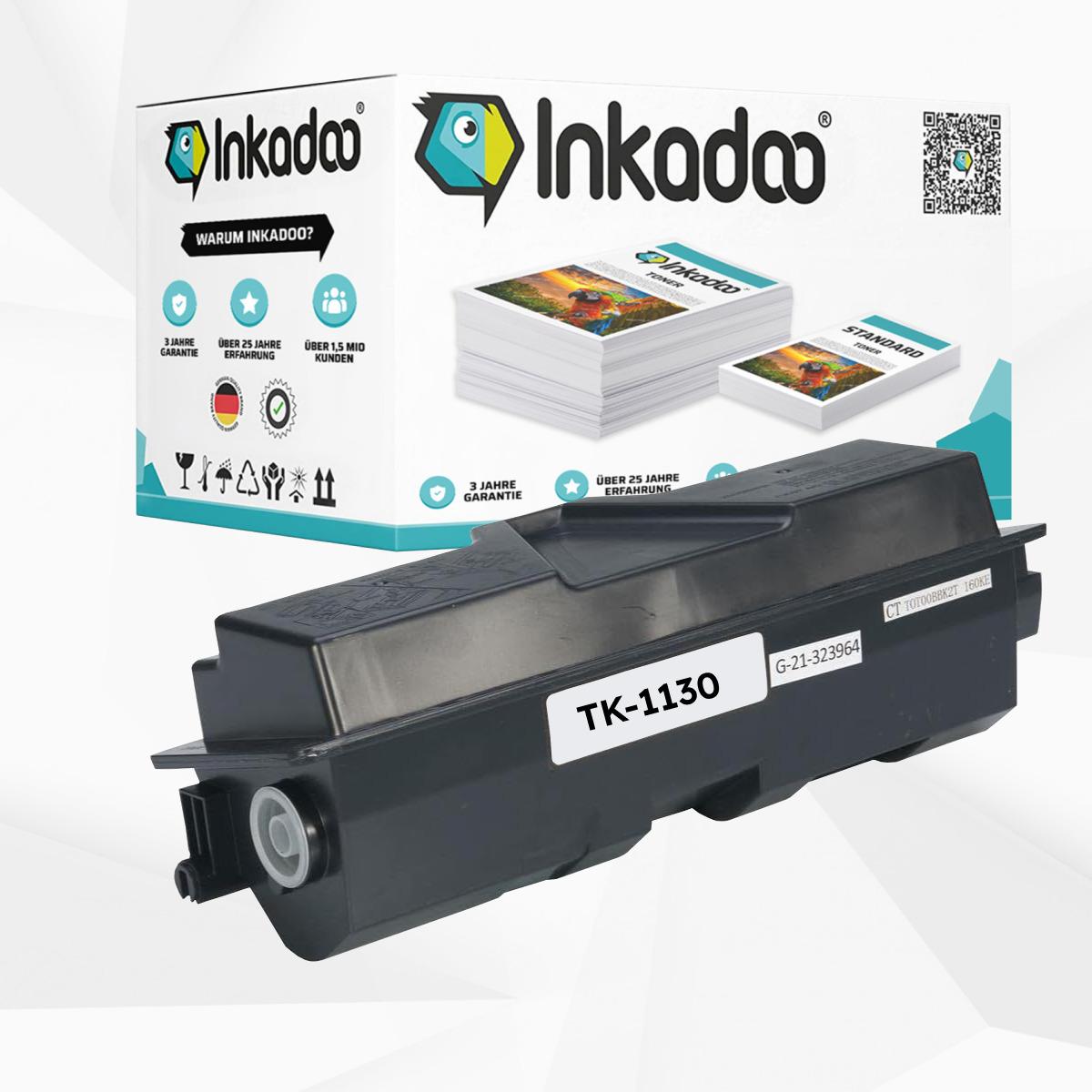 Inkadoo, Toner, Toner kompatibel zu Kyocera/Mita 1T02MJ0NL0 / TK-1130 Toner, schwarz Schwarz (BK)