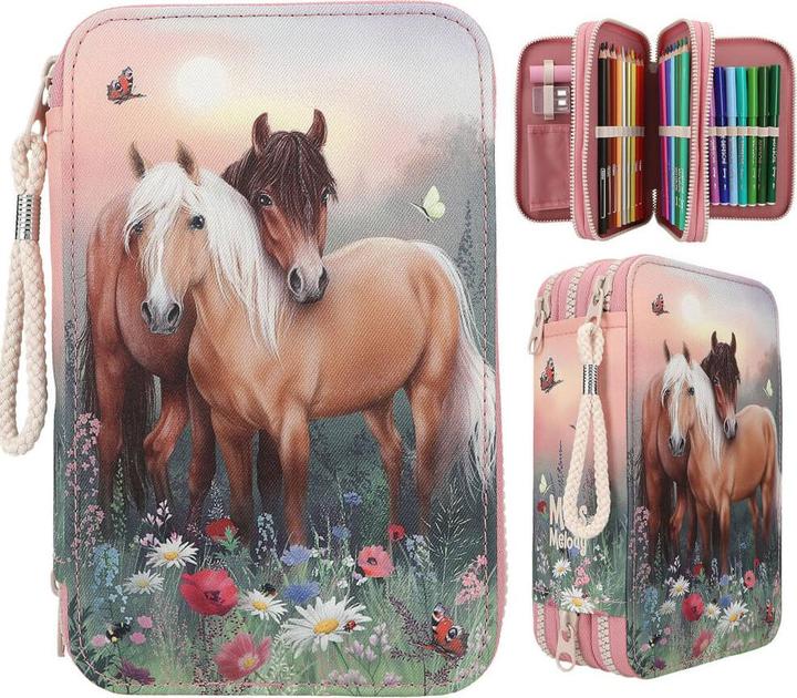 Actual product image Depesche Miss Melody triple pencil case FLOWERS ( 0412869 )
