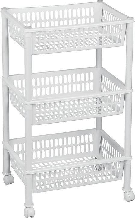 Actual product image Plast team Storage trolley, with 3 baskets, white (39 x 29 x 68 cm)