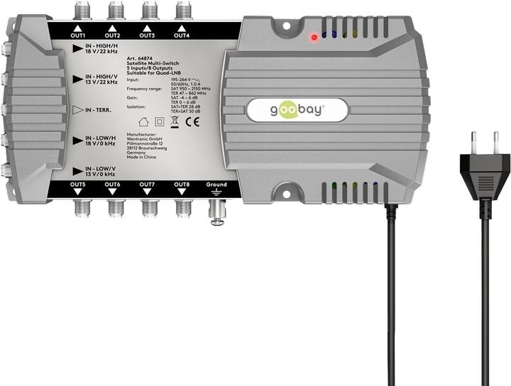Actual product image Goobay Satellite multi-switch 5 inputs/8 outputs (Multi switch)
