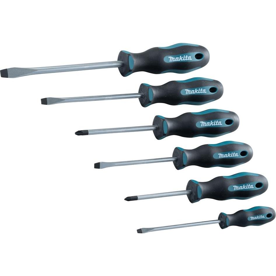 Makita, Schraubenzieher, Schraubendreher-Set 6-teilig (Schlitz, Pozidriv-Kreuzschlitz (PZ))