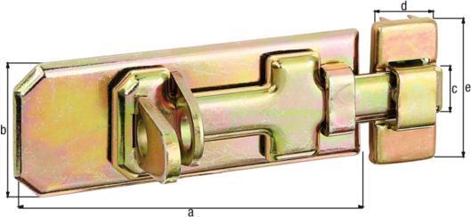 Produktbild GAH Sicherheits-Schlossriegel Länge 100 mm Breite 40 mm Stahl galvanisch gelb verzinkt (Sicherheitsriegel, 1 Stk.)