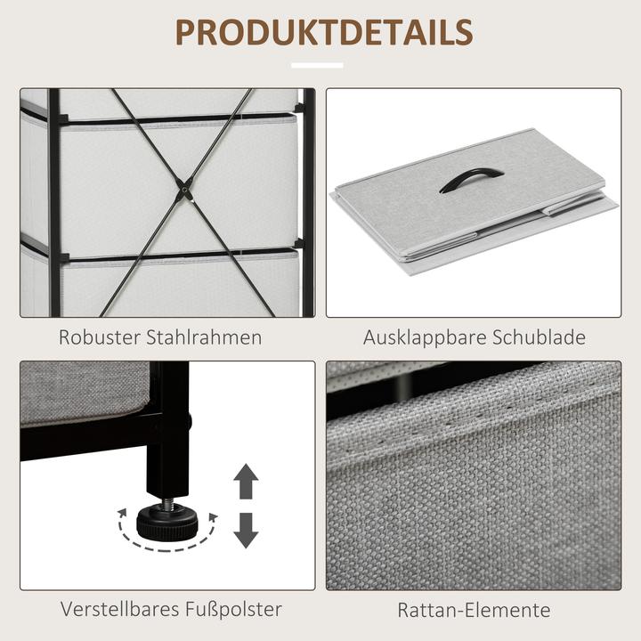 Produktbild Homcom Kommode MDF, Vliesstoff Grau