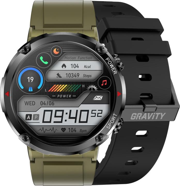 Produktbild Gravity GT21-7 Smartwatch + schwarzes Silikonarmband