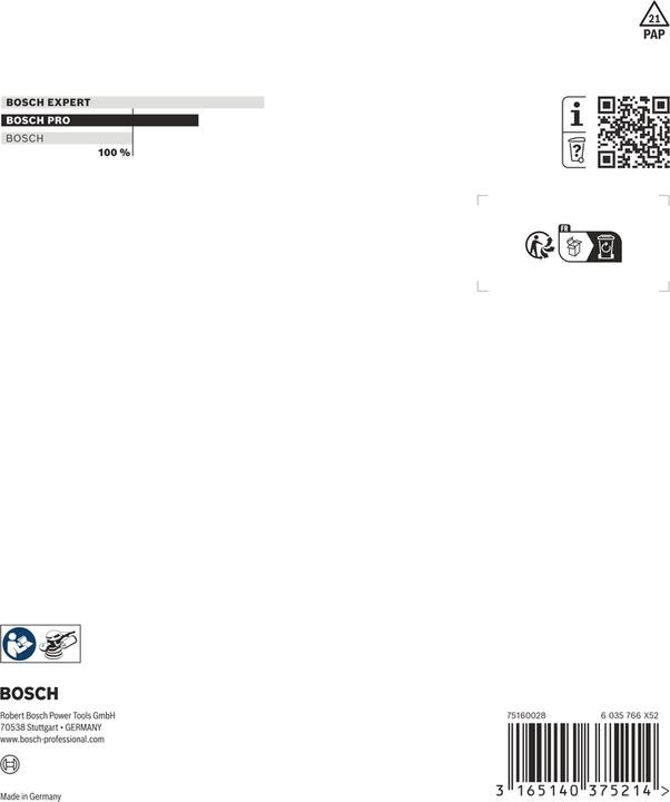 Produktbild Bosch Professional Zubehör Schleifteller mittelhart, 150 mm, für GEX 125-150 AVE, GEX 150
