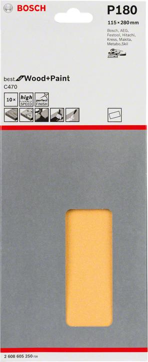 Produktbild Bosch Professional Zubehör Schwingschleifpapier ungelocht (180)