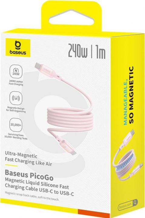 Produktbild Baseus USB-C to USB-C PicoGo, 240W, 1m, Rosa (1 m, USB 3.2 Gen 2, 240 W)